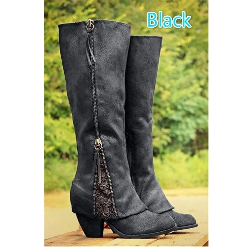 Chaussures Femme Boots Women Shoes Winter Knee High Boots Fold Over Design Lace Botas Mujer Ladies Shoes Botas Mujer Invierno896 - Image 8