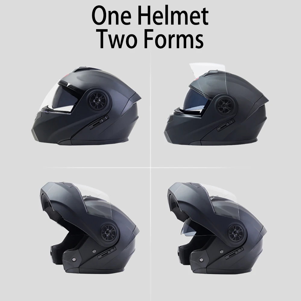Bluetooth Men's Motorcycle Helmets Full Face Casco for Motorcycles Man Motocross Kask Flip up Casque De Moto DOT Certified BLD - Image 4
