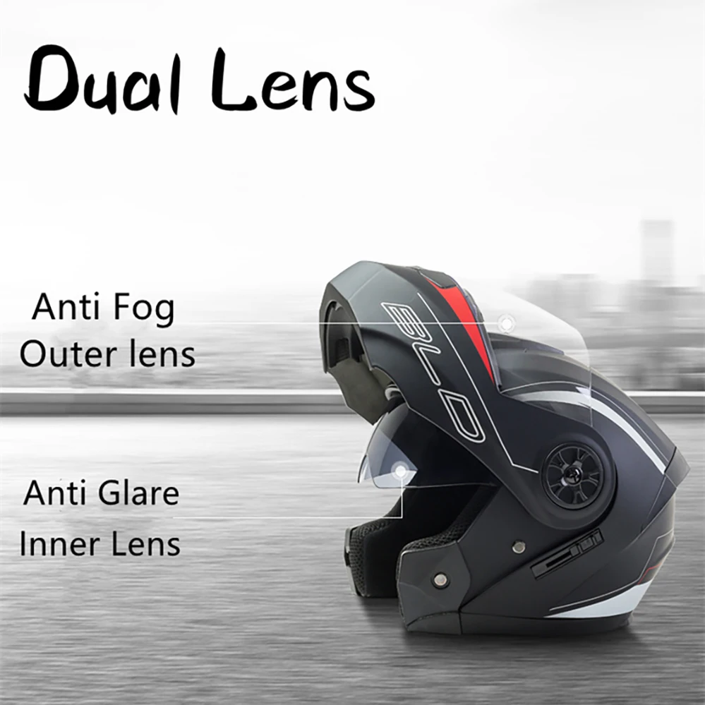 Bluetooth Men's Motorcycle Helmets Full Face Casco for Motorcycles Man Motocross Kask Flip up Casque De Moto DOT Certified BLD - Image 3