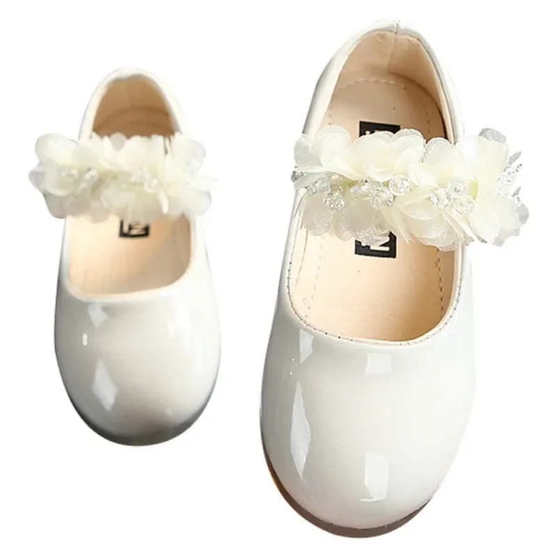 Chaussures princesse douces pour filles, semelle souple, antidérapantes, en cuir, plates, décontractées - Image 9