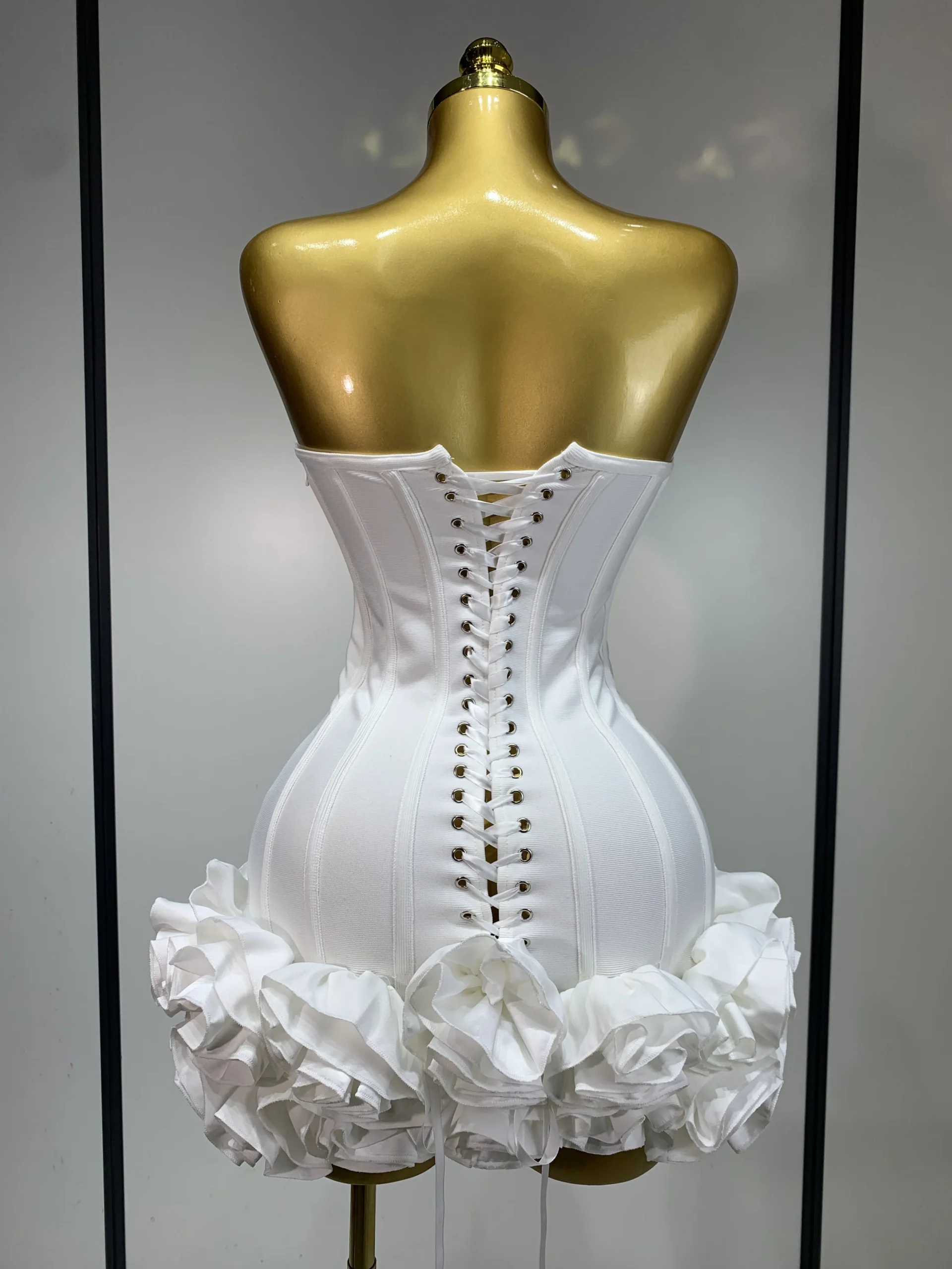 Women Sexy Strapless Flower Prom Gown Mini Dress Celebrity Red Carpet Fashion Evening Party Celebrate Birthday Club Dresses - Image 4