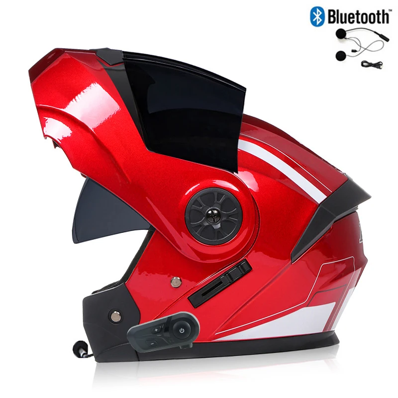 Bluetooth Men's Motorcycle Helmets Full Face Casco for Motorcycles Man Motocross Kask Flip up Casque De Moto DOT Certified BLD - Image 26