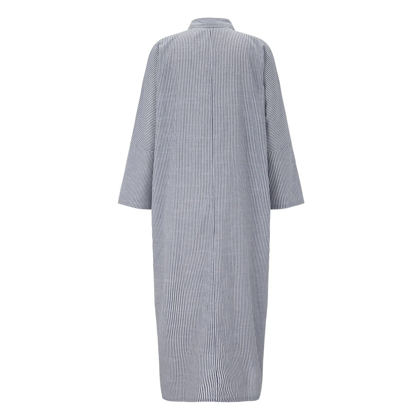 Elegant Outfits Summer Dresses For Women 2023 Stripe Cotton Shirt Casual Loose Maxi Dresses Formal Occasion Dresses Vestidos - Image 4