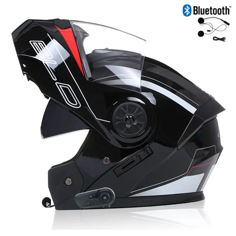 Bluetooth Men's Motorcycle Helmets Full Face Casco for Motorcycles Man Motocross Kask Flip up Casque De Moto DOT Certified BLD - Image 13