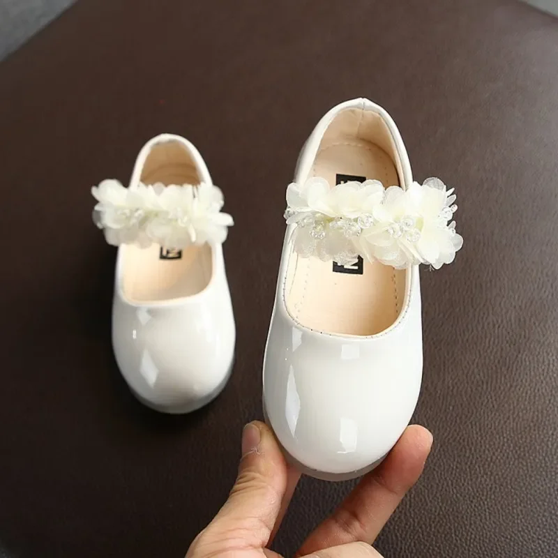 Chaussures princesse douces pour filles, semelle souple, antidérapantes, en cuir, plates, décontractées - Image 3