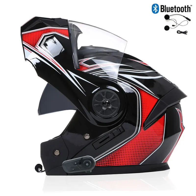 Bluetooth Men's Motorcycle Helmets Full Face Casco for Motorcycles Man Motocross Kask Flip up Casque De Moto DOT Certified BLD - Image 23