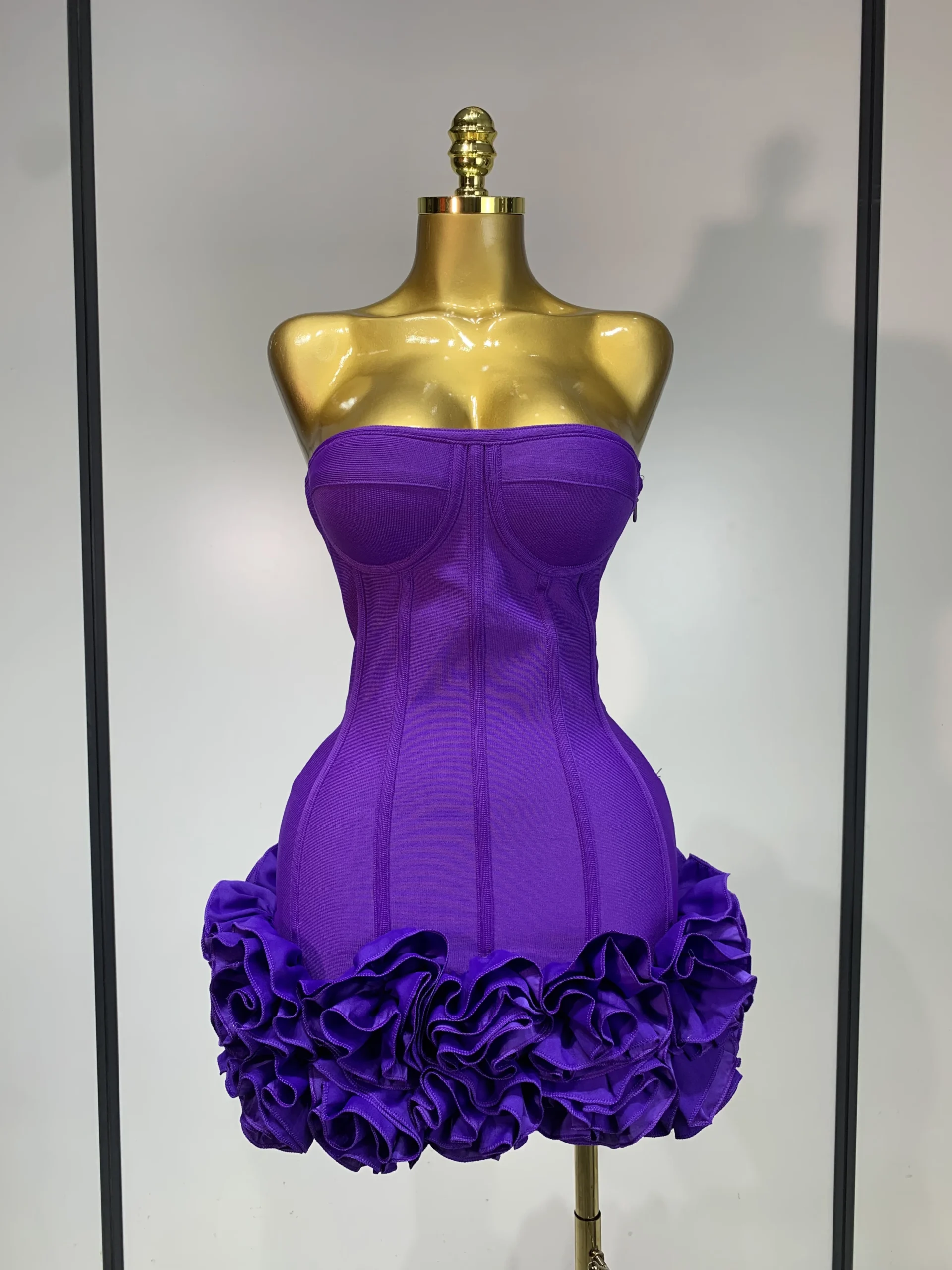 Women Sexy Strapless Flower Prom Gown Mini Dress Celebrity Red Carpet Fashion Evening Party Celebrate Birthday Club Dresses - Image 9