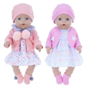 46cm Doll Outfits For 18Inch Baby Doll Cute Overcoat Rompers Doll Dresses Clothes Girls Birthday Christmas Gift