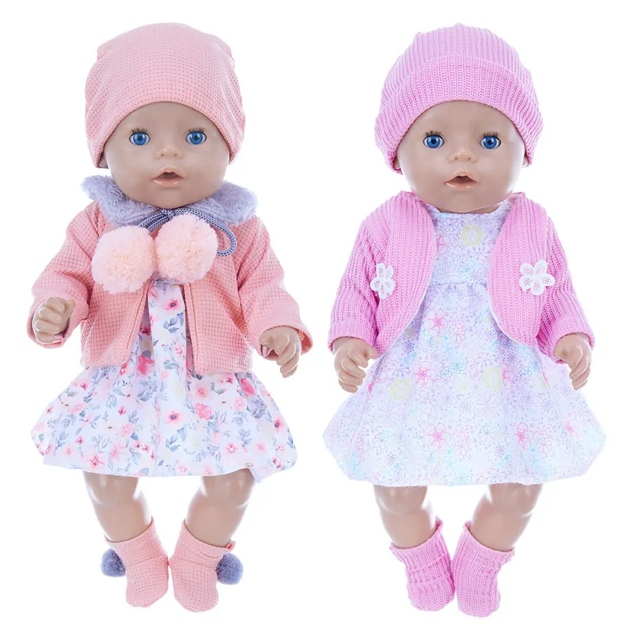 46cm Doll Outfits For 18Inch Baby Doll Cute Overcoat Rompers Doll Dresses Clothes Girls Birthday Christmas Gift