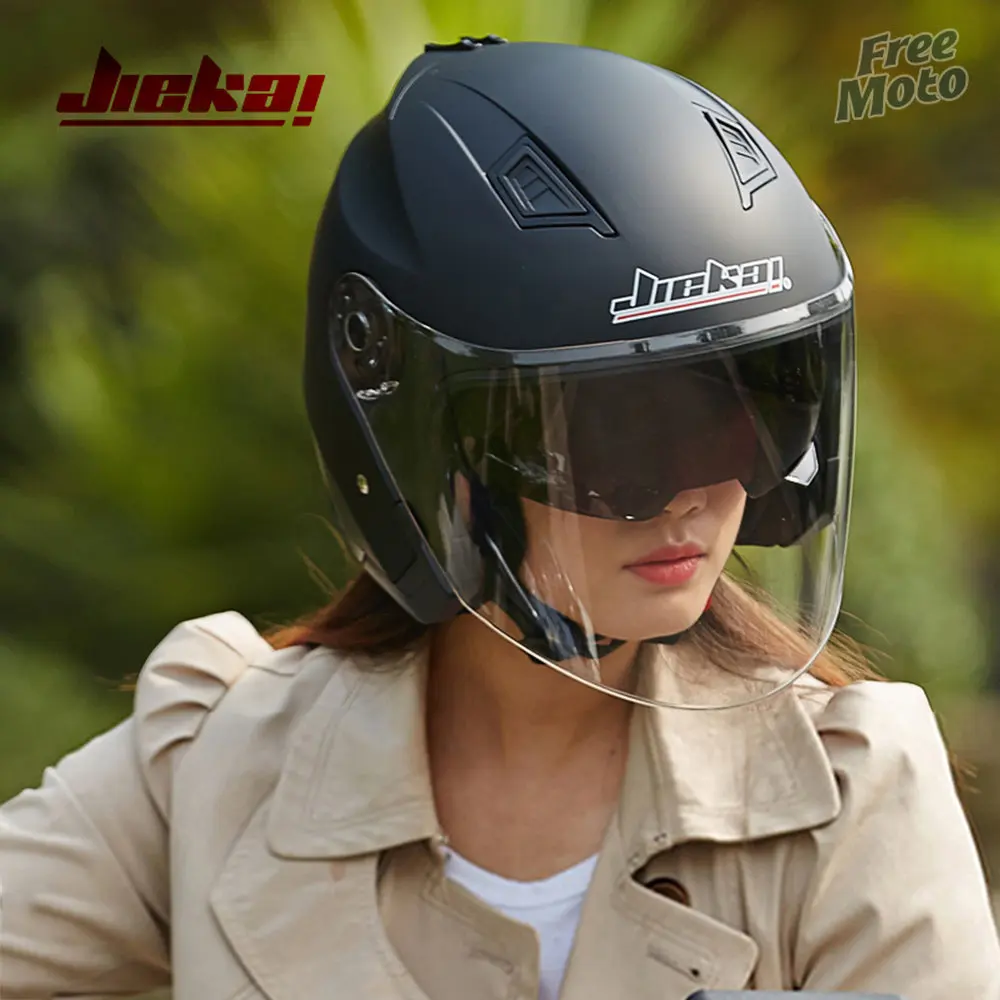 Motorbike Casco Go Kart Scooter Motor Van Motorcycle Dual Lens Vintage Helmets Four Seasons Racing Half Helmets Casque Helmet - Image 2