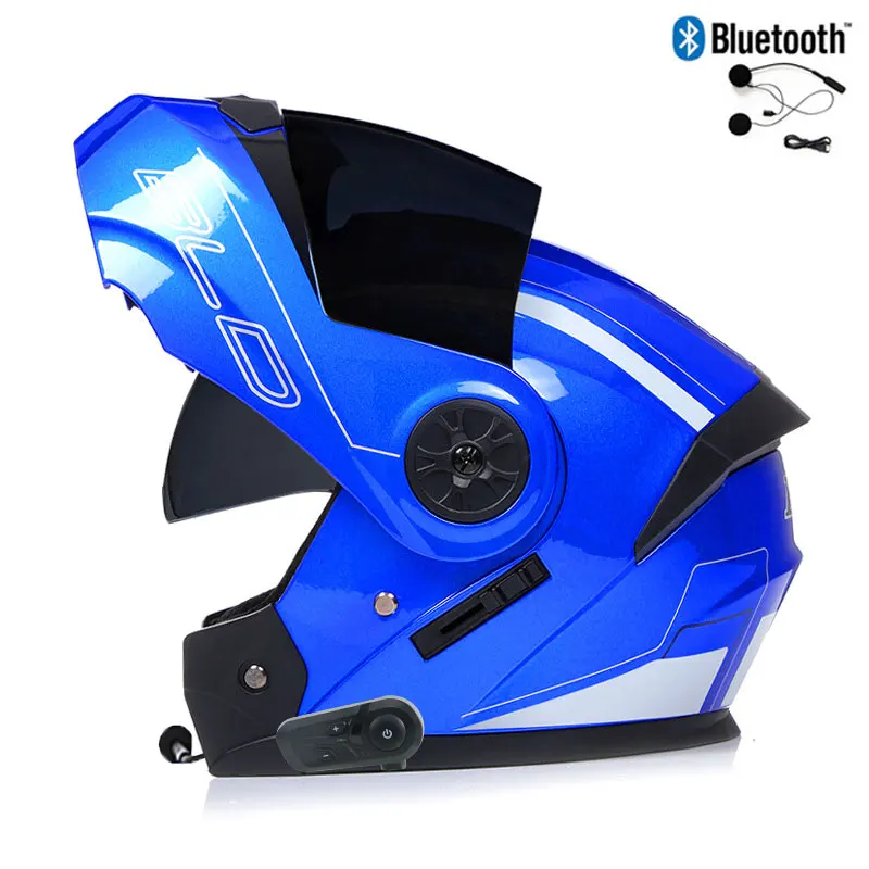 Bluetooth Men's Motorcycle Helmets Full Face Casco for Motorcycles Man Motocross Kask Flip up Casque De Moto DOT Certified BLD - Image 18
