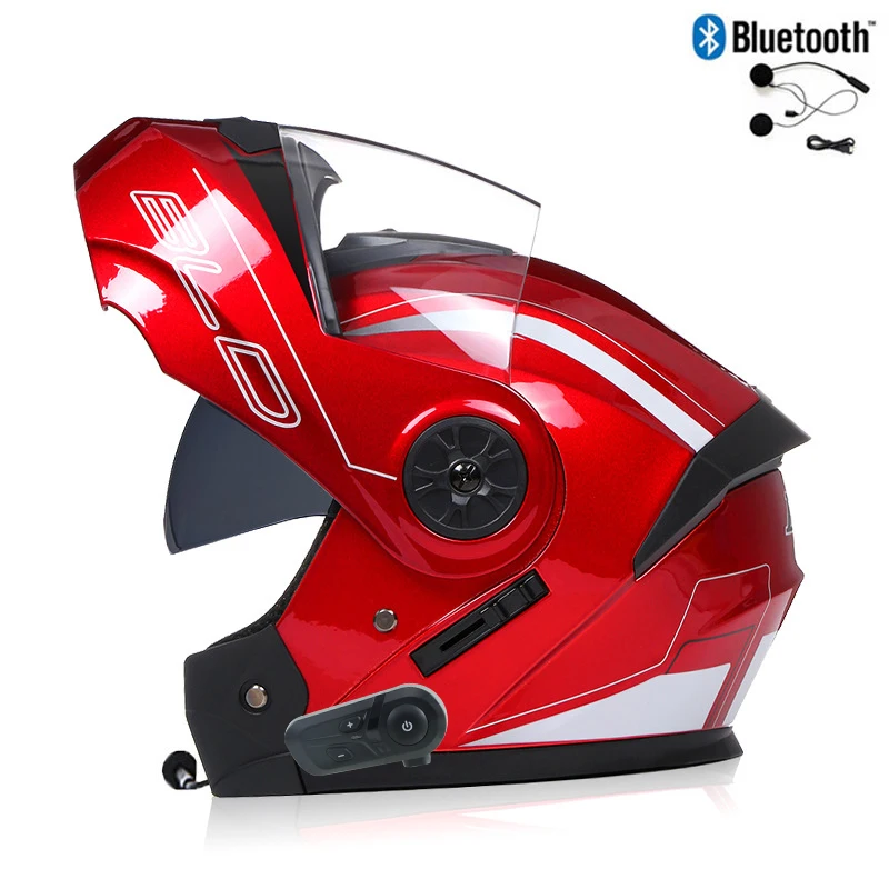 Bluetooth Men's Motorcycle Helmets Full Face Casco for Motorcycles Man Motocross Kask Flip up Casque De Moto DOT Certified BLD - Image 27