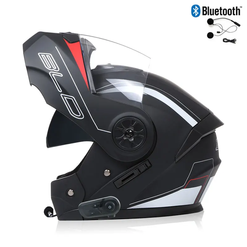 Bluetooth Men's Motorcycle Helmets Full Face Casco for Motorcycles Man Motocross Kask Flip up Casque De Moto DOT Certified BLD - Image 11