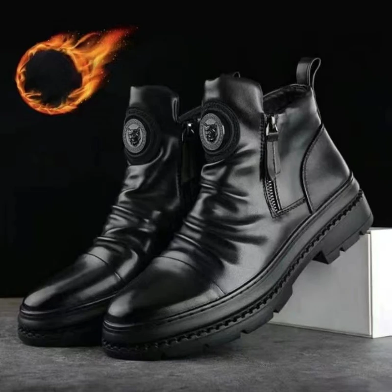 Chelsea Boots for Men Business Office Formal Dress Shoes Men Casual High-top Ankle Boots Men Platform Boots - Image 2