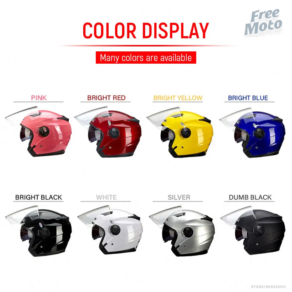 Motorbike Casco Go Kart Scooter Motor Van Motorcycle Dual Lens Vintage Helmets Four Seasons Racing Half Helmets Casque Helmet - Image 5