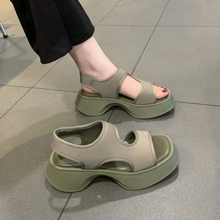 Compensées pour Femme Chaussures à Semelles, Sandales de dehors à Semelle Souple, Marche en Plein Air, à la Mode - Image 4