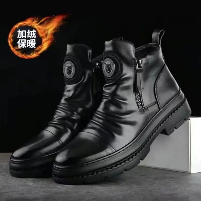 Chelsea Boots for Men Business Office Formal Dress Shoes Men Casual High-top Ankle Boots Men Platform Boots - Image 6