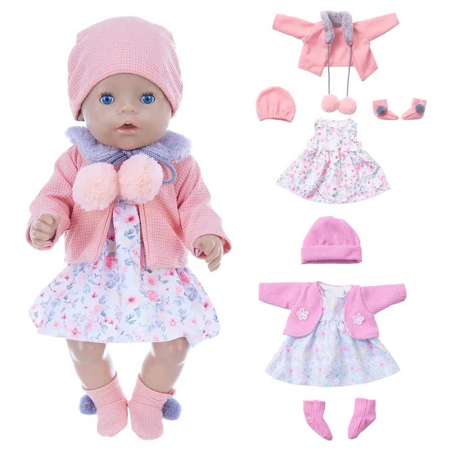 46cm Doll Outfits For 18Inch Baby Doll Cute Overcoat Rompers Doll Dresses Clothes Girls Birthday Christmas Gift - Image 2