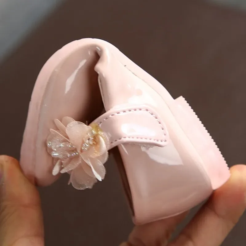 Chaussures princesse douces pour filles, semelle souple, antidérapantes, en cuir, plates, décontractées - Image 6
