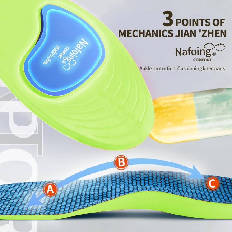 Orthopedic Insoles for Feet Sport Shock-absorbing Insole for Shoes Arch Support Plantar Fasciitis Templates Pads Men Women Sole - Image 5
