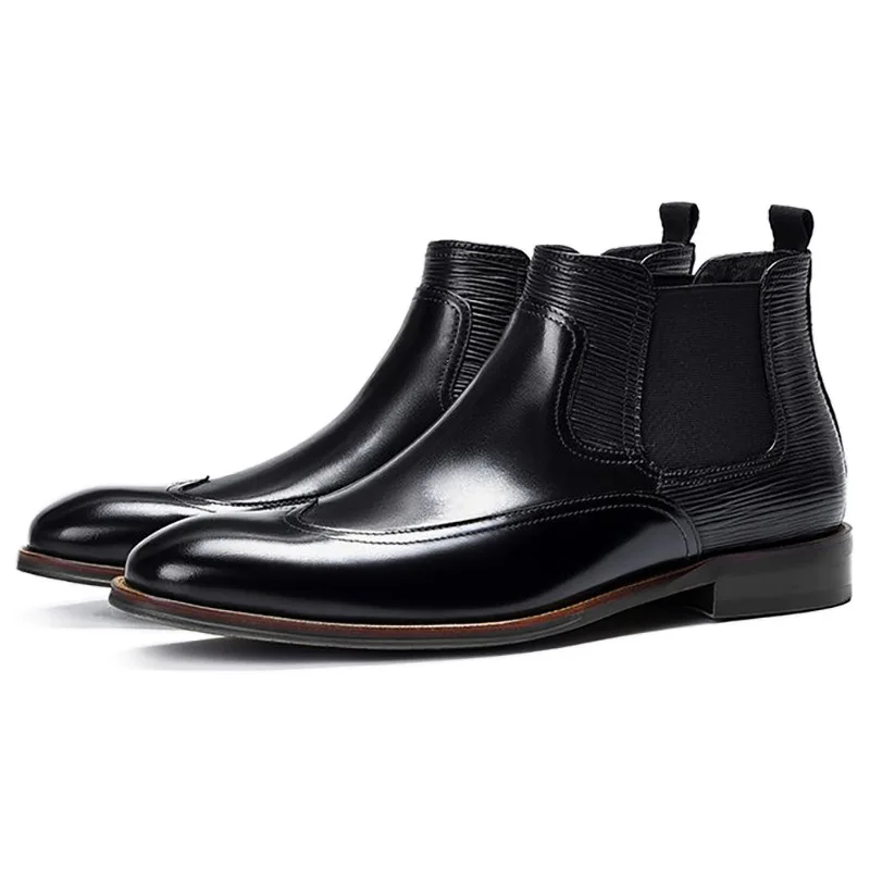 Chelsea Boots for Men Luxury Retro Men Ankle Boot Classic Business Dress Shoes designer British Style High-top Casual Shoes Male - Image 8