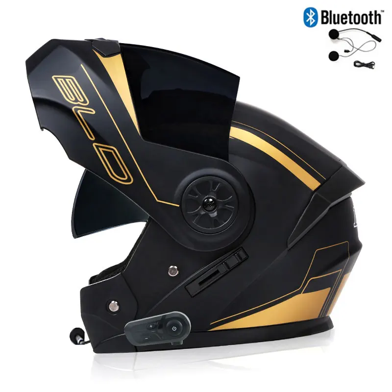 Bluetooth Men's Motorcycle Helmets Full Face Casco for Motorcycles Man Motocross Kask Flip up Casque De Moto DOT Certified BLD - Image 10