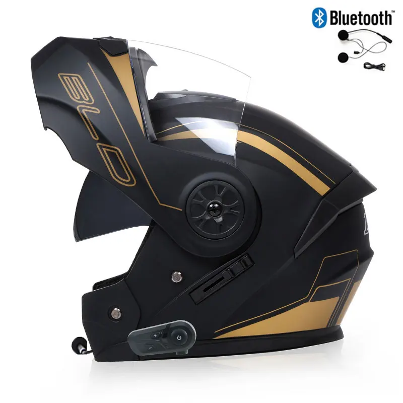 Bluetooth Men's Motorcycle Helmets Full Face Casco for Motorcycles Man Motocross Kask Flip up Casque De Moto DOT Certified BLD - Image 9