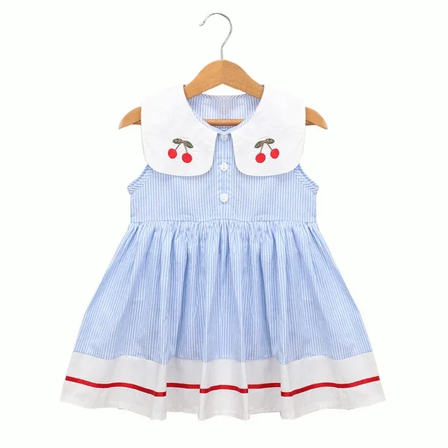 2025 New Girls' Dresses Children'S Summer Cotton Embroidered Hollow Dress Baby Kids Clothing Cute Ruffled Round Neck Vest Dress - Image 14
