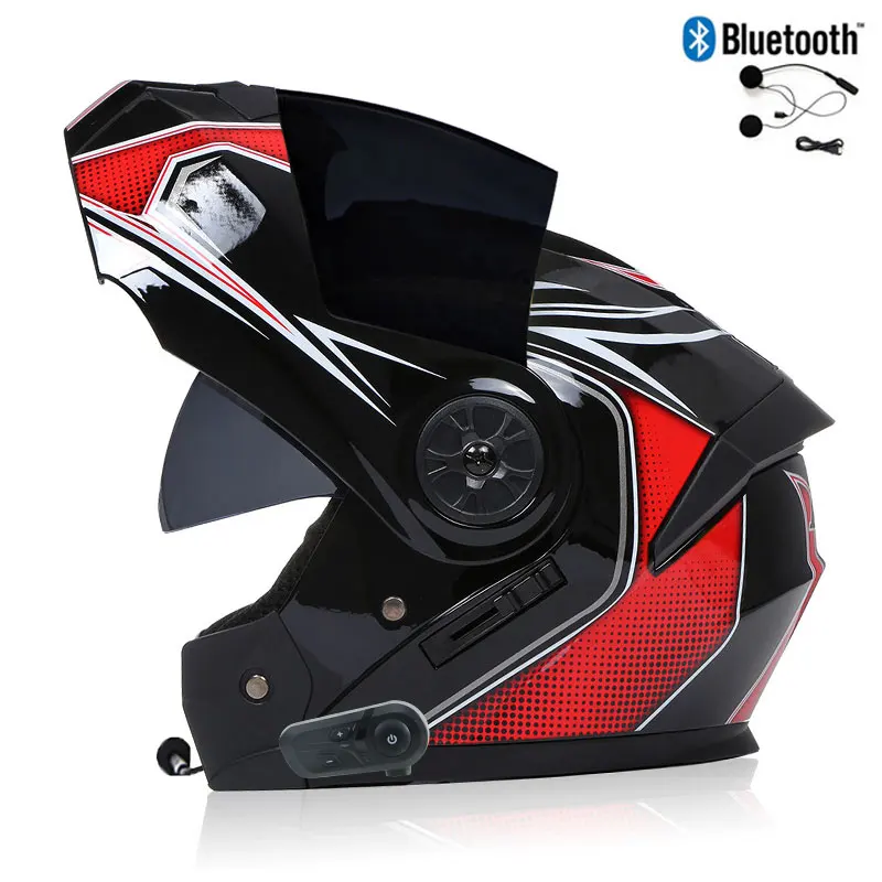 Bluetooth Men's Motorcycle Helmets Full Face Casco for Motorcycles Man Motocross Kask Flip up Casque De Moto DOT Certified BLD - Image 14