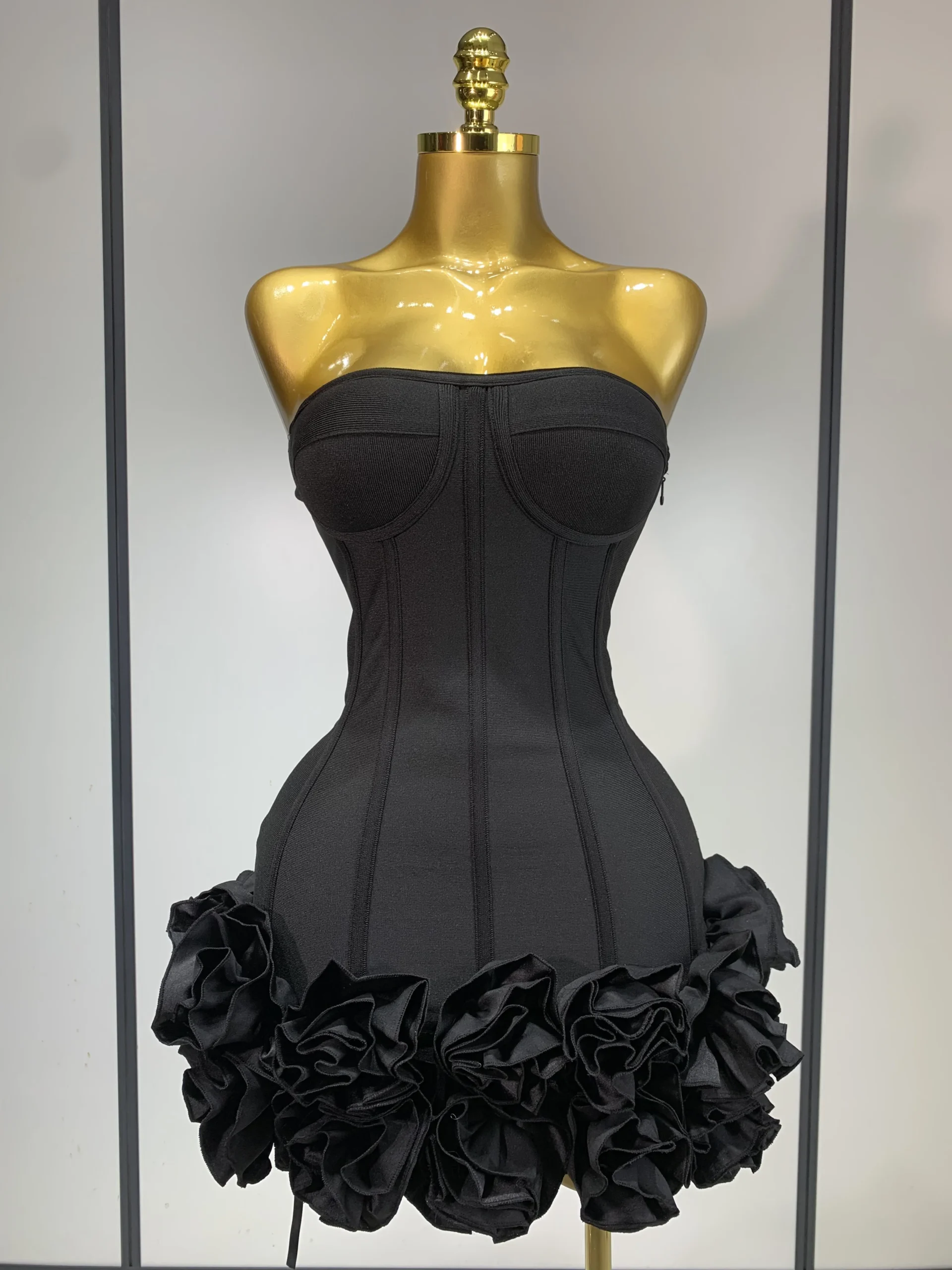 Women Sexy Strapless Flower Prom Gown Mini Dress Celebrity Red Carpet Fashion Evening Party Celebrate Birthday Club Dresses - Image 8