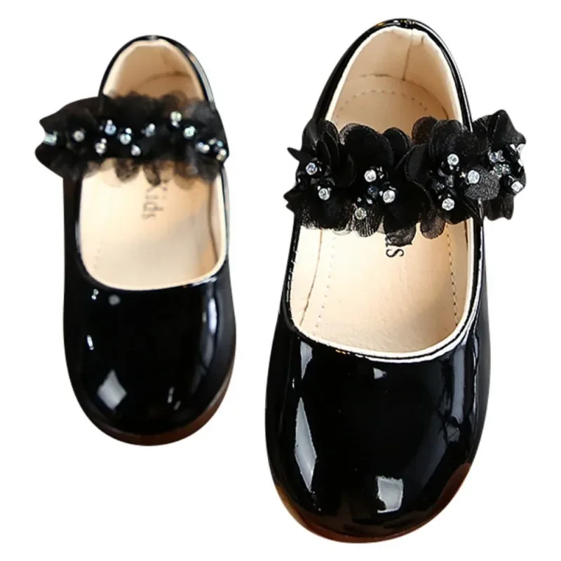 Chaussures princesse douces pour filles, semelle souple, antidérapantes, en cuir, plates, décontractées - Image 8