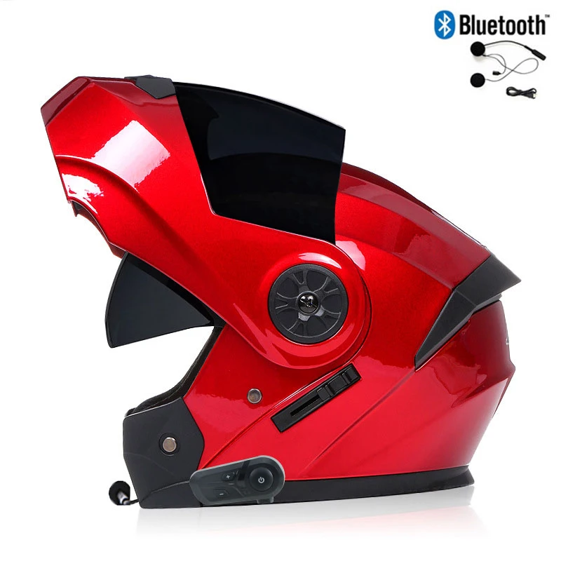 Bluetooth Men's Motorcycle Helmets Full Face Casco for Motorcycles Man Motocross Kask Flip up Casque De Moto DOT Certified BLD - Image 24