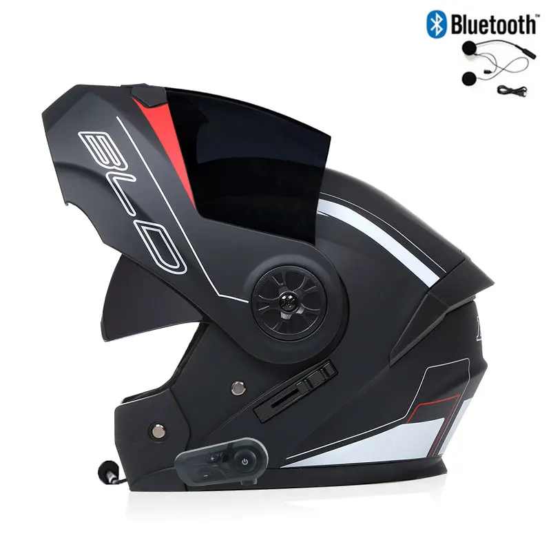 Bluetooth Men's Motorcycle Helmets Full Face Casco for Motorcycles Man Motocross Kask Flip up Casque De Moto DOT Certified BLD - Image 18