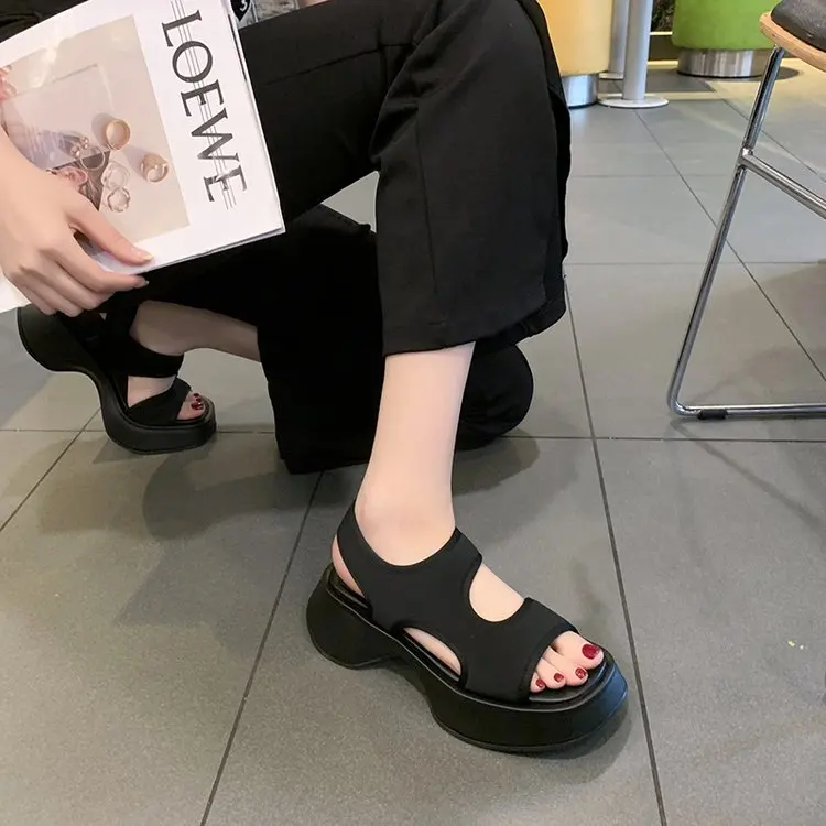 Compensées pour Femme Chaussures à Semelles, Sandales de dehors à Semelle Souple, Marche en Plein Air, à la Mode - Image 3