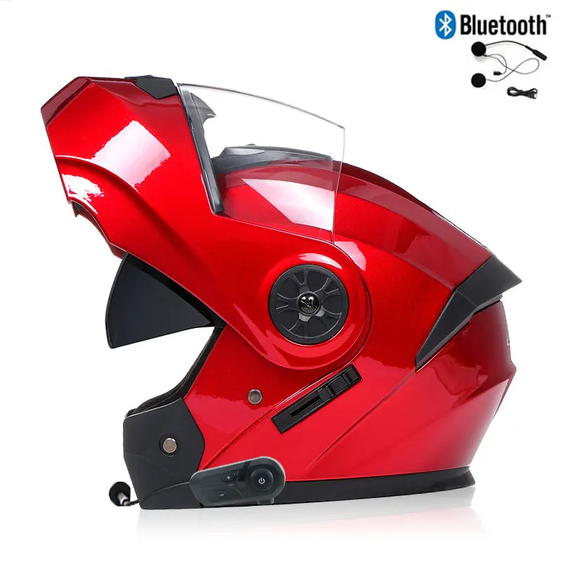 Bluetooth Men's Motorcycle Helmets Full Face Casco for Motorcycles Man Motocross Kask Flip up Casque De Moto DOT Certified BLD - Image 25