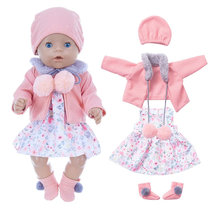 46cm Doll Outfits For 18Inch Baby Doll Cute Overcoat Rompers Doll Dresses Clothes Girls Birthday Christmas Gift - Image 7
