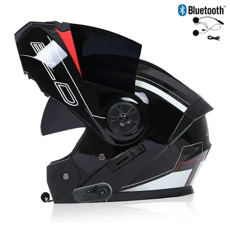 Bluetooth Men's Motorcycle Helmets Full Face Casco for Motorcycles Man Motocross Kask Flip up Casque De Moto DOT Certified BLD - Image 22