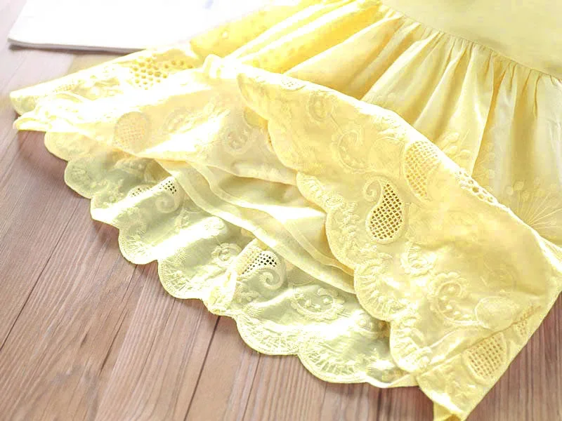 2025 New Girls' Dresses Children'S Summer Cotton Embroidered Hollow Dress Baby Kids Clothing Cute Ruffled Round Neck Vest Dress - Image 6