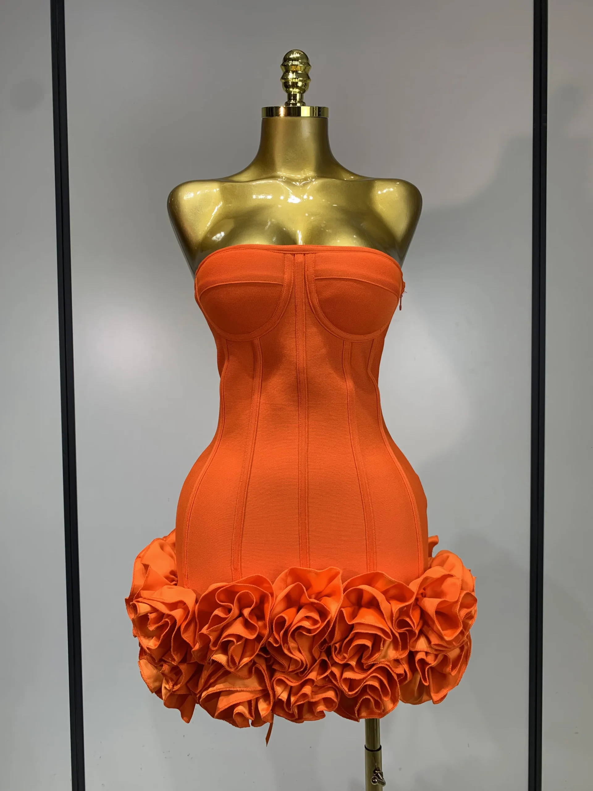Women Sexy Strapless Flower Prom Gown Mini Dress Celebrity Red Carpet Fashion Evening Party Celebrate Birthday Club Dresses - Image 10