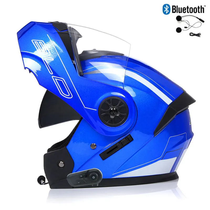 Bluetooth Men's Motorcycle Helmets Full Face Casco for Motorcycles Man Motocross Kask Flip up Casque De Moto DOT Certified BLD - Image 19