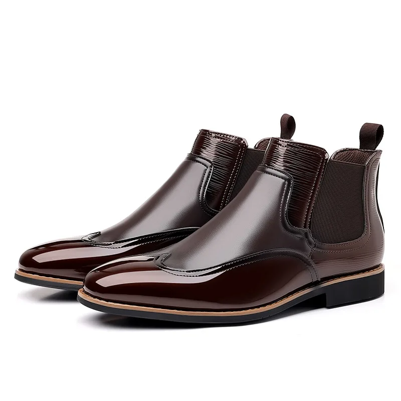 Chelsea Boots for Men Luxury Retro Men Ankle Boot Classic Business Dress Shoes designer British Style High-top Casual Shoes Male - Image 7