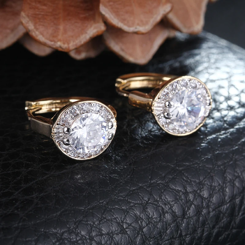 AAA CZ clip earrings for women rose gold color earring boucle d'oreille brincos fashion jewelry E019 - Image 3