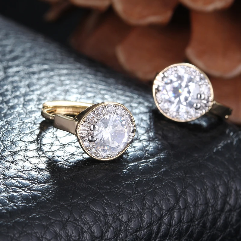 AAA CZ clip earrings for women rose gold color earring boucle d'oreille brincos fashion jewelry E019 - Image 2