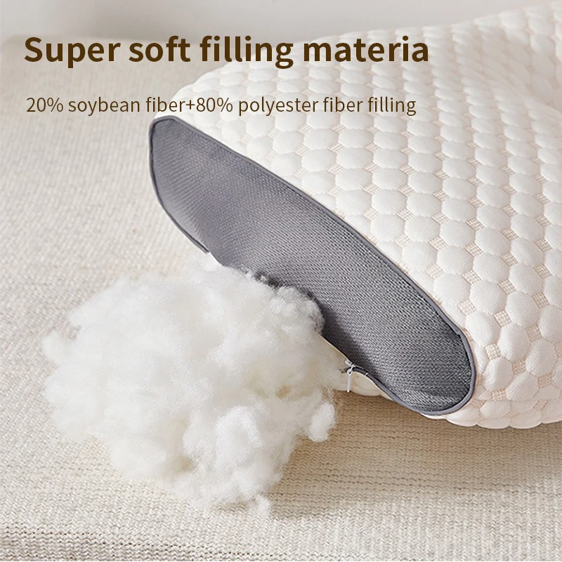 1PC Almohada Neck Pillow Help Sleep Protect The Neck Cervical Orthopedic Soybean Fiber Massage Household SPA Pillow For Sleeping - Image 5