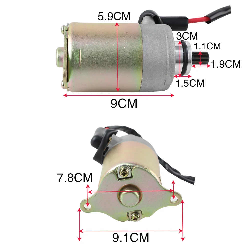 Motorcycle Starter Motor 9 Teeth Gear Moto For GY6 150cc 125cc 152QMI 157QMJ Chinese SUNL TAO TAO Scooter ATV Moped Go-Cart - Image 3