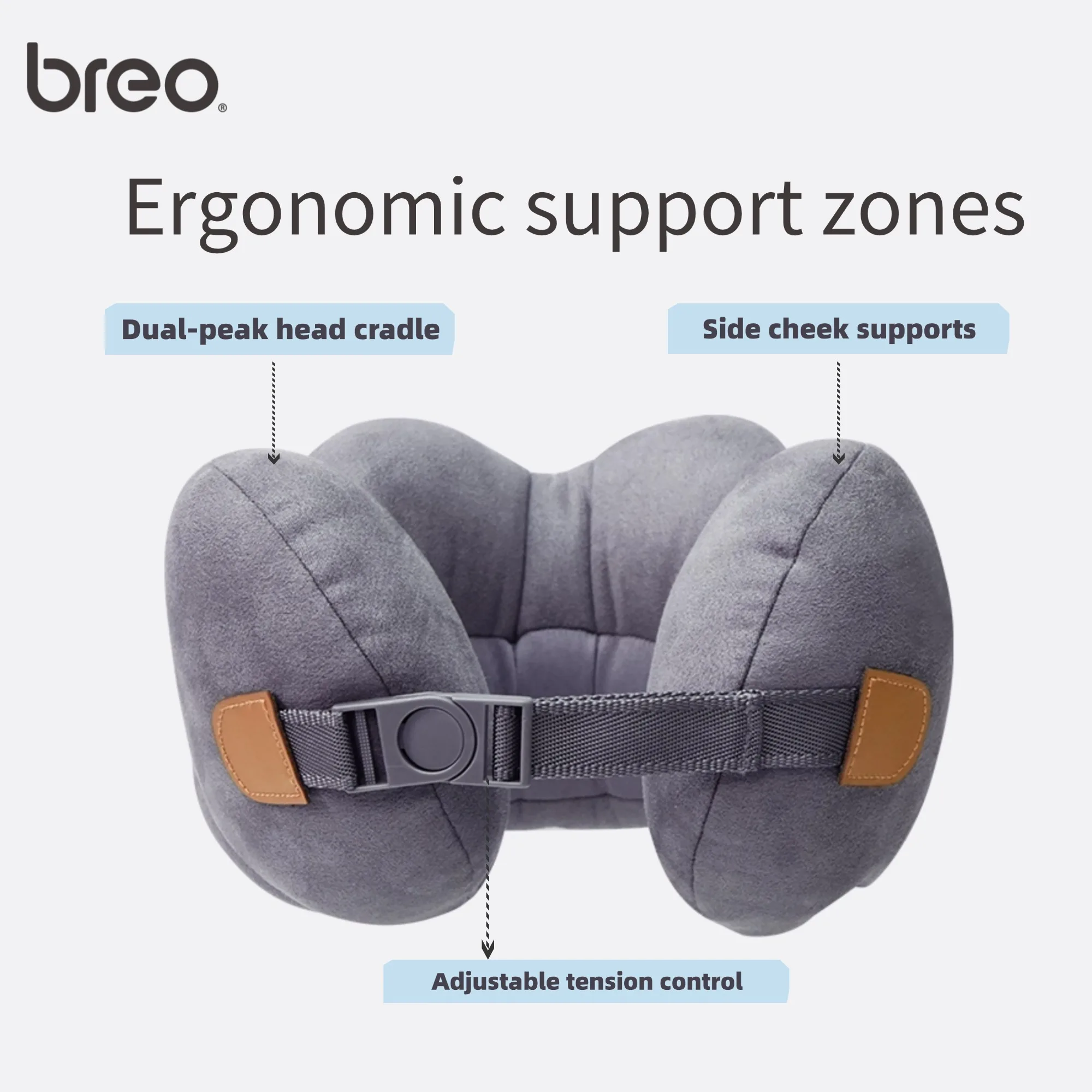 Breo Memory Foam Neck Pillow Cervical Spine U-Shaped Pillow Travel Aircraft Sleeping Camping Offiice