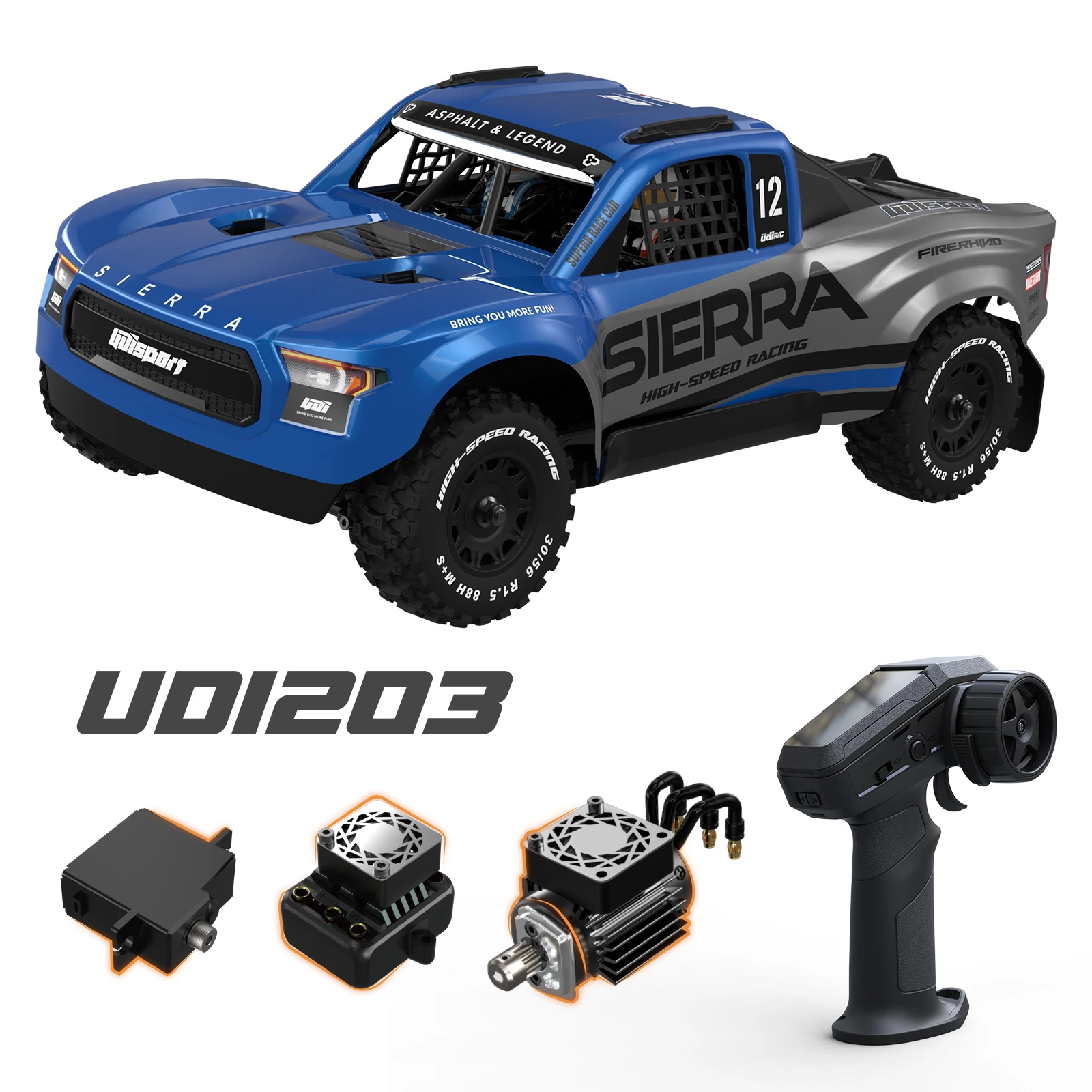UDIRC UD1203 SIERRA 1/12 Scale 4WD RC Car Off-Road Truck Electric Desert Buggy Fully Sealed Adult RC Vehicle - Image 6
