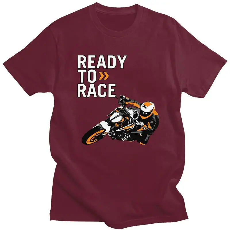 Custom Handsome Ready To Race T Shirt Men Short Sleeved 100% Cotton T-shirt Casual Motorbike Racing Enduro Tee Fashion Tshirt - Image 7