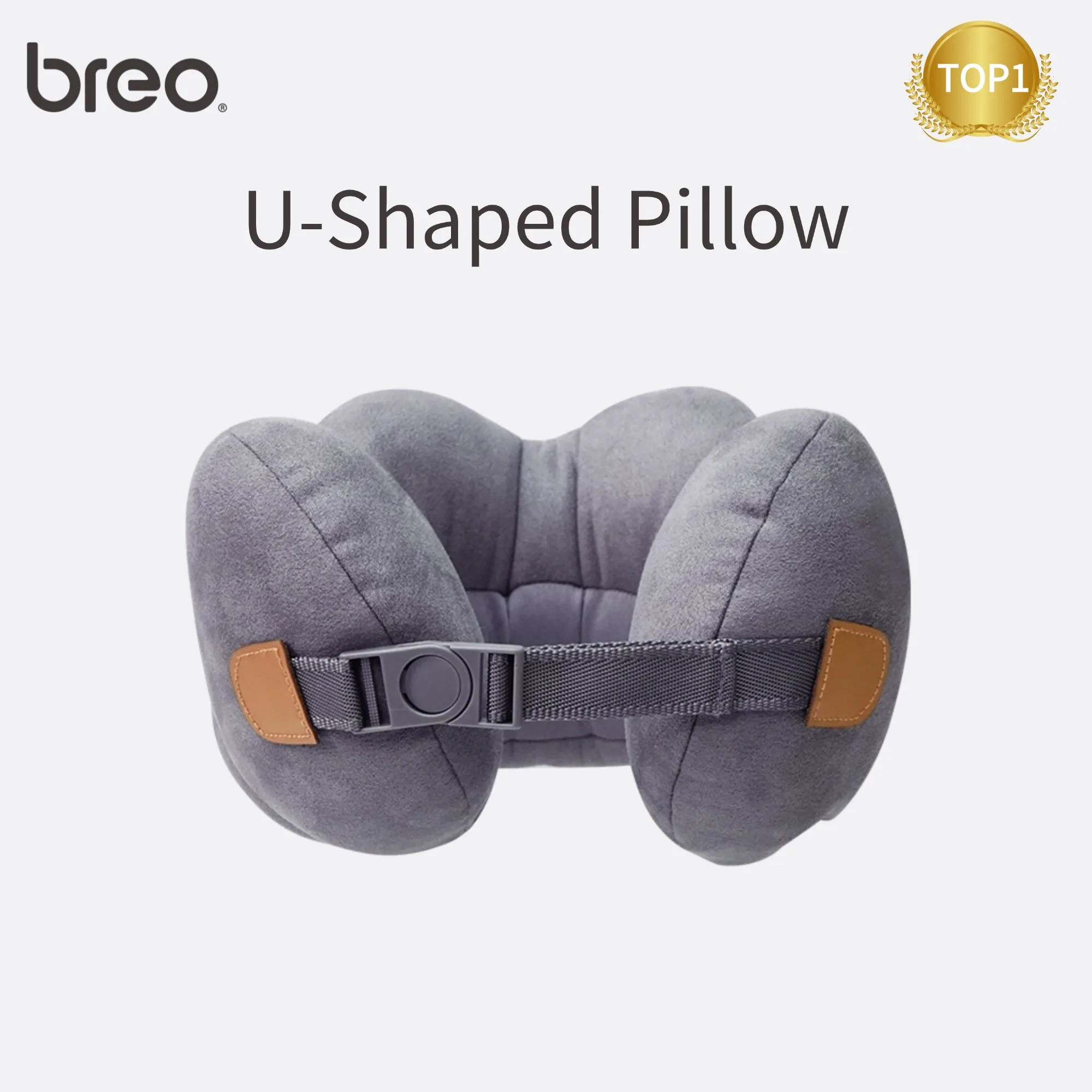 Breo Memory Foam Neck Pillow Cervical Spine U-Shaped Pillow Travel Aircraft Sleeping Camping Offiice - Image 5