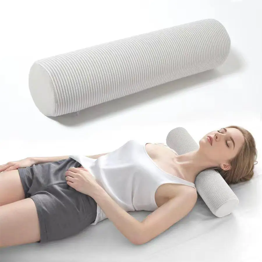 Bolster Roll Pillow for Sleeping on Back or Side Under Knee To Relief Lower Back Pain Between Legs for Head Neck Back and Legs